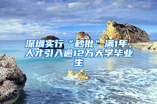 深圳实行“秒批”满1年，人才引入逾12万大学毕业生