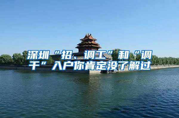 深圳“招、调工”和“调干”入户你肯定没了解过