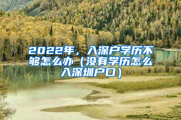 2022年，入深户学历不够怎么办（没有学历怎么入深圳户口）