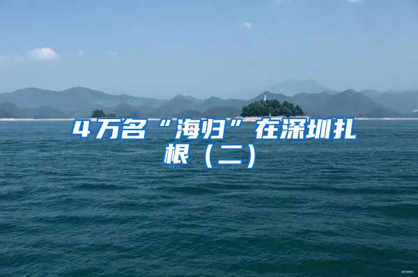 ４万名“海归”在深圳扎根（二）