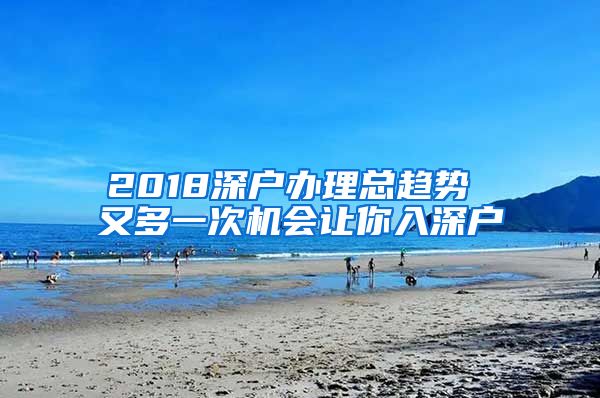 2018深户办理总趋势 又多一次机会让你入深户