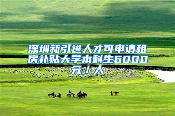 深圳新引进人才可申请租房补贴大学本科生6000元／人