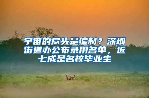 宇宙的尽头是编制？深圳街道办公布录用名单，近七成是名校毕业生