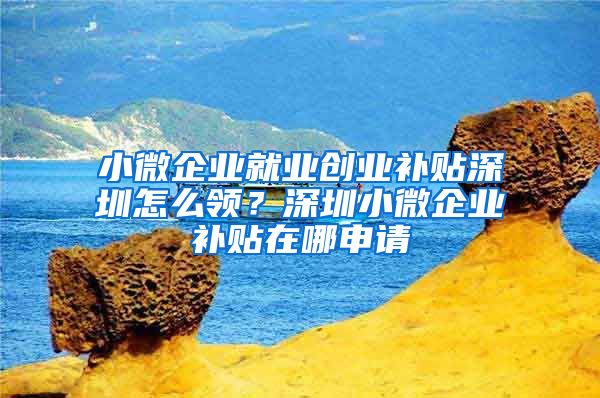 小微企业就业创业补贴深圳怎么领？深圳小微企业补贴在哪申请