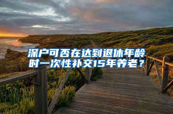 深户可否在达到退休年龄时一次性补交15年养老？