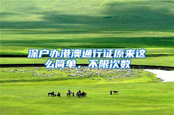 深户办港澳通行证原来这么简单，不限次数