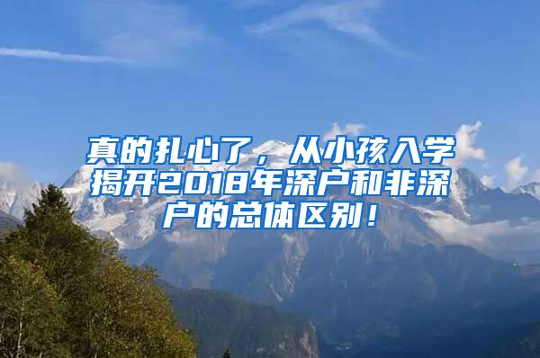 真的扎心了，从小孩入学揭开2018年深户和非深户的总体区别！