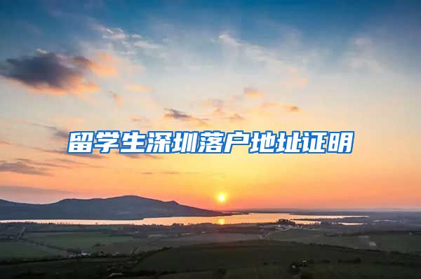 留学生深圳落户地址证明