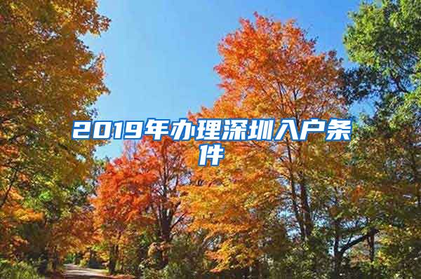 2019年办理深圳入户条件