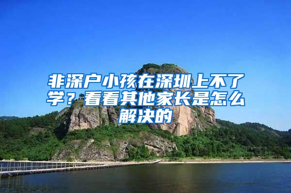 非深户小孩在深圳上不了学？看看其他家长是怎么解决的