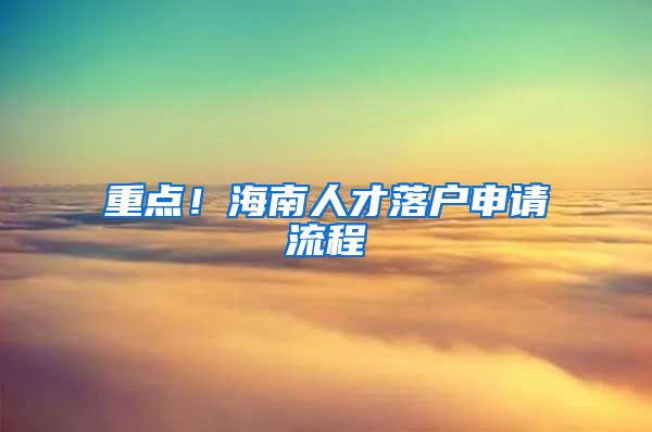 重点！海南人才落户申请流程