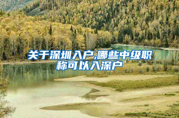 关于深圳入户,哪些中级职称可以入深户