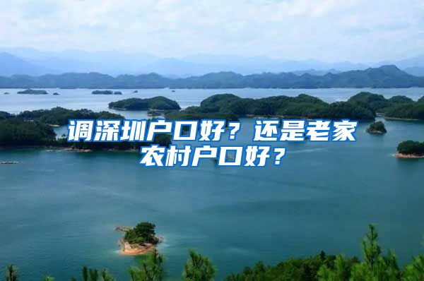 调深圳户口好？还是老家农村户口好？