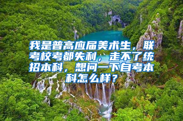 我是普高应届美术生，联考校考都失利，走不了统招本科，想问一下自考本科怎么样？