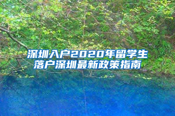 深圳入户2020年留学生落户深圳最新政策指南