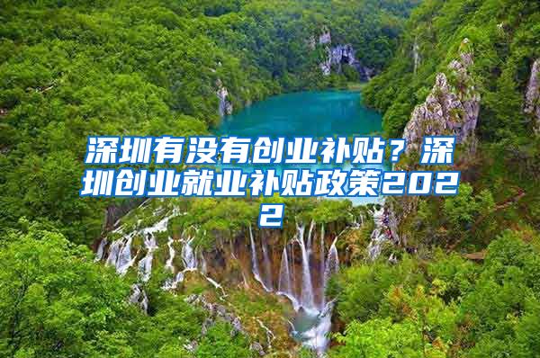 深圳有没有创业补贴？深圳创业就业补贴政策2022