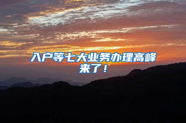 入户等七大业务办理高峰来了！