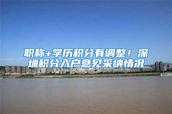 职称+学历积分有调整！深圳积分入户意见采纳情况
