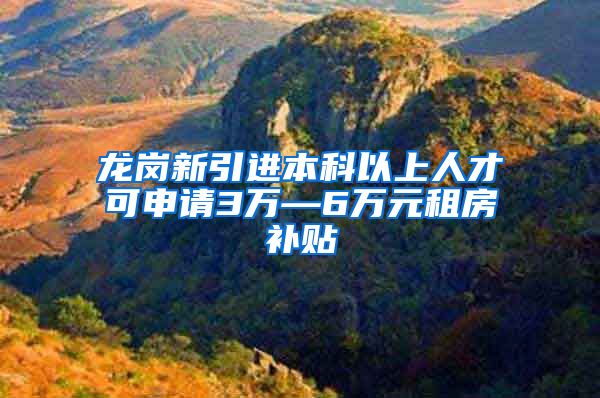 龙岗新引进本科以上人才可申请3万—6万元租房补贴