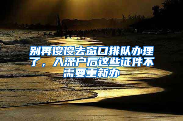 别再傻傻去窗口排队办理了，入深户后这些证件不需要重新办