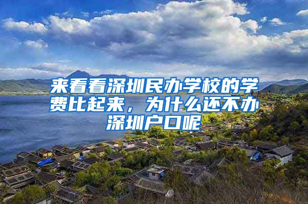 来看看深圳民办学校的学费比起来，为什么还不办深圳户口呢