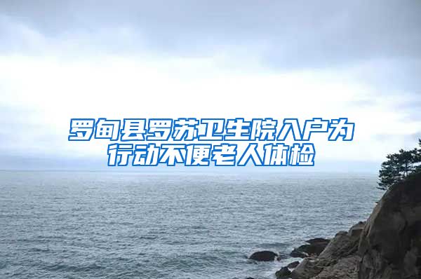 罗甸县罗苏卫生院入户为行动不便老人体检