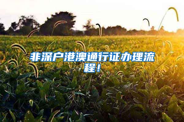 非深户港澳通行证办理流程！