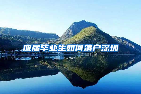 应届毕业生如何落户深圳