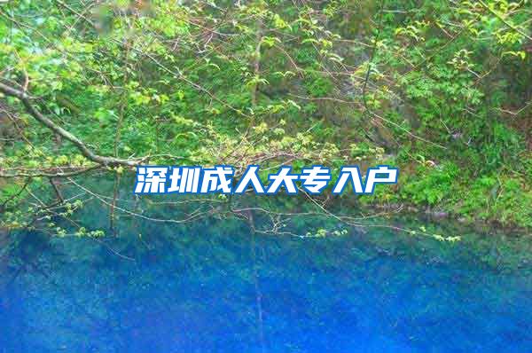 深圳成人大专入户