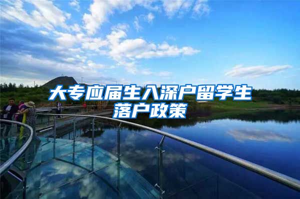 大专应届生入深户留学生落户政策