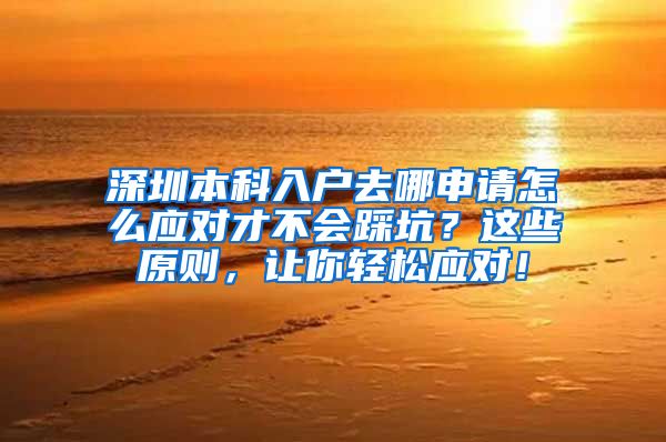 深圳本科入户去哪申请怎么应对才不会踩坑？这些原则，让你轻松应对！