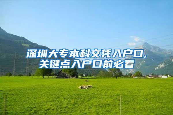 深圳大专本科文凭入户口,关键点入户口前必看