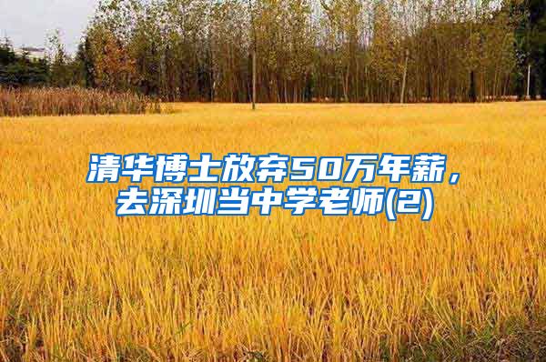 清华博士放弃50万年薪，去深圳当中学老师(2)