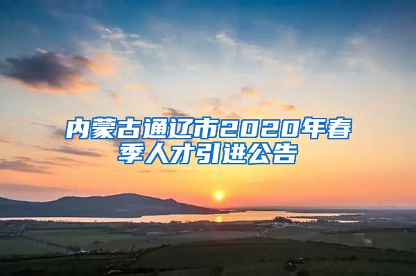 内蒙古通辽市2020年春季人才引进公告
