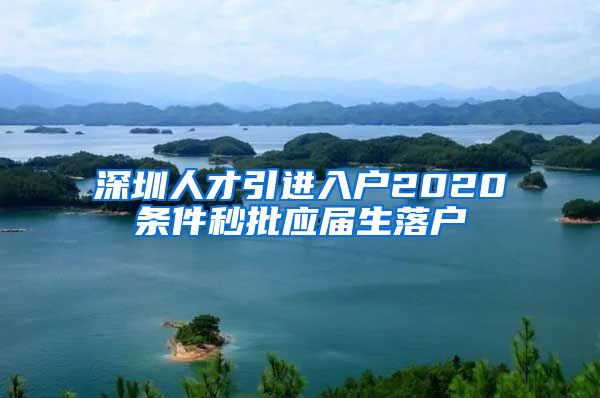 深圳人才引进入户2020条件秒批应届生落户
