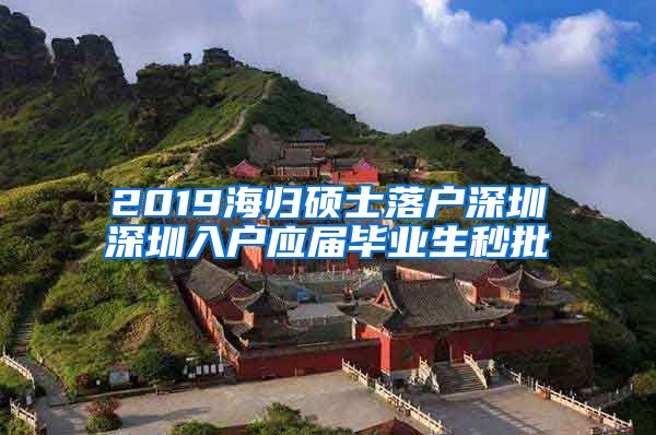 2019海归硕士落户深圳深圳入户应届毕业生秒批