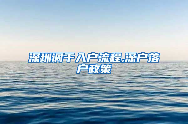 深圳调干入户流程,深户落户政策