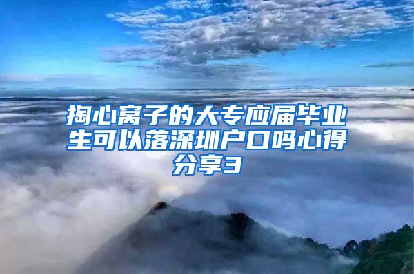掏心窝子的大专应届毕业生可以落深圳户口吗心得分享3