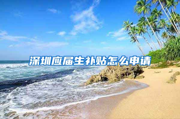 深圳应届生补贴怎么申请