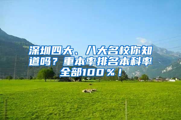 深圳四大、八大名校你知道吗？重本率排名本科率全部100％！
