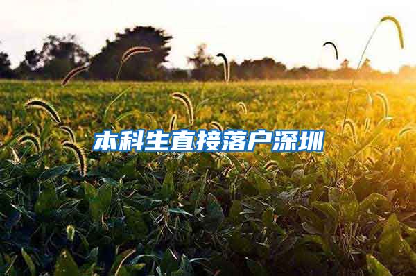 本科生直接落户深圳
