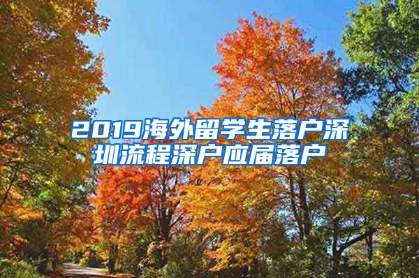 2019海外留学生落户深圳流程深户应届落户