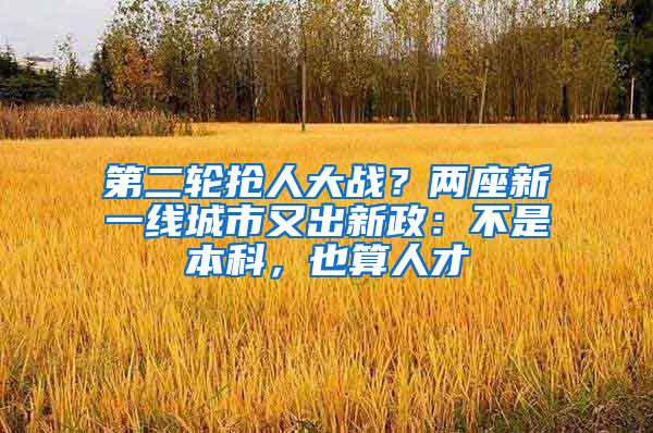 第二轮抢人大战？两座新一线城市又出新政：不是本科，也算人才