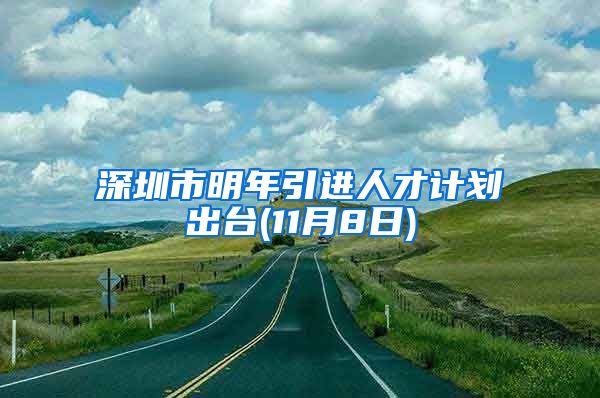 深圳市明年引进人才计划出台(11月8日)