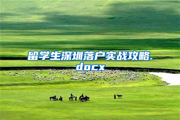 留学生深圳落户实战攻略.docx