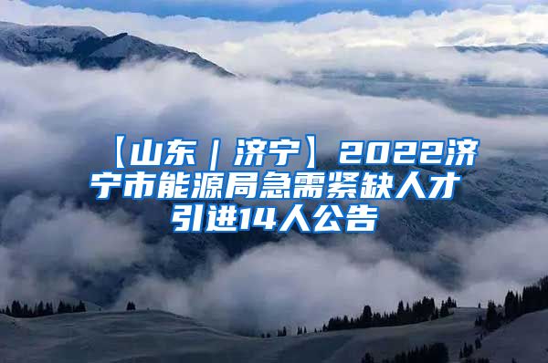 【山东｜济宁】2022济宁市能源局急需紧缺人才引进14人公告
