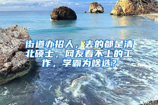 街道办招人，去的都是清北硕士，网友看不上的工作，学霸为啥选？