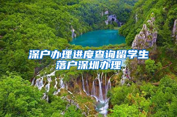 深户办理进度查询留学生落户深圳办理