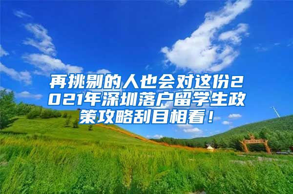 再挑剔的人也会对这份2021年深圳落户留学生政策攻略刮目相看！