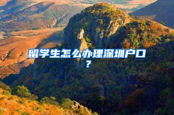 留学生怎么办理深圳户口？